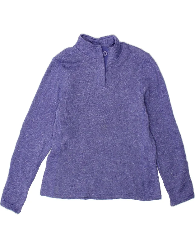 MOUNTAIN WAREHOUSE Womens Button Neck Sweatshirt Jumper UK 16 Large Purple