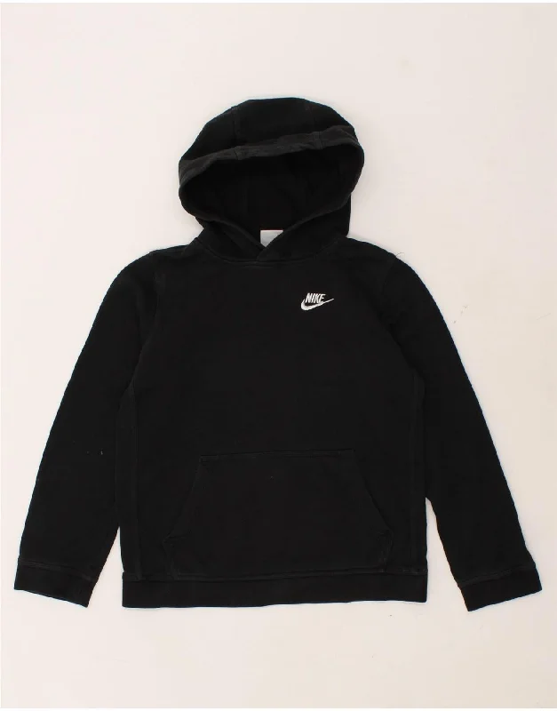 NIKE Boys Hoodie Jumper 12-13 Years Large Black Cotton