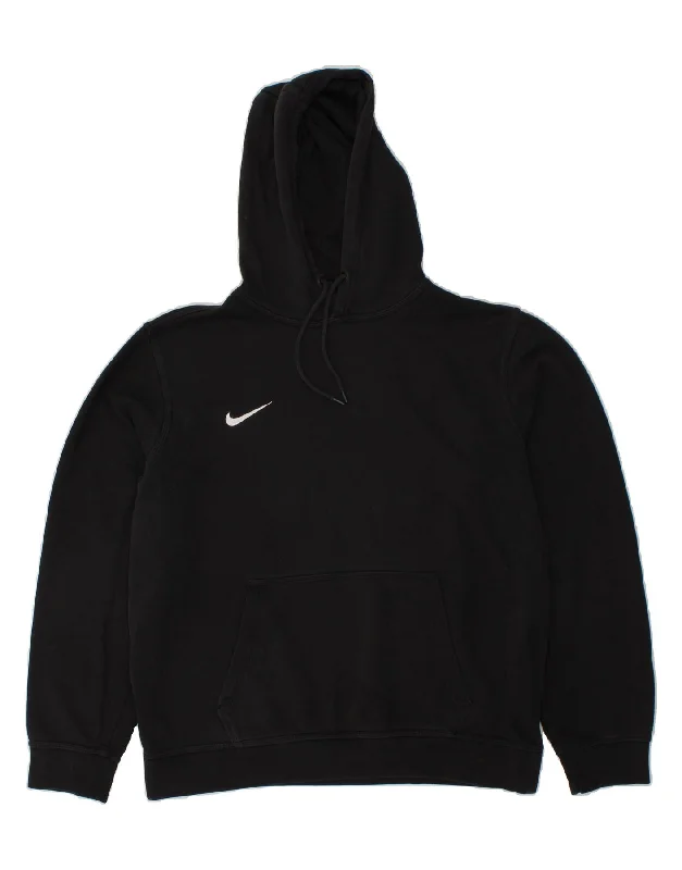 NIKE Mens Hoodie Jumper Large Black Cotton