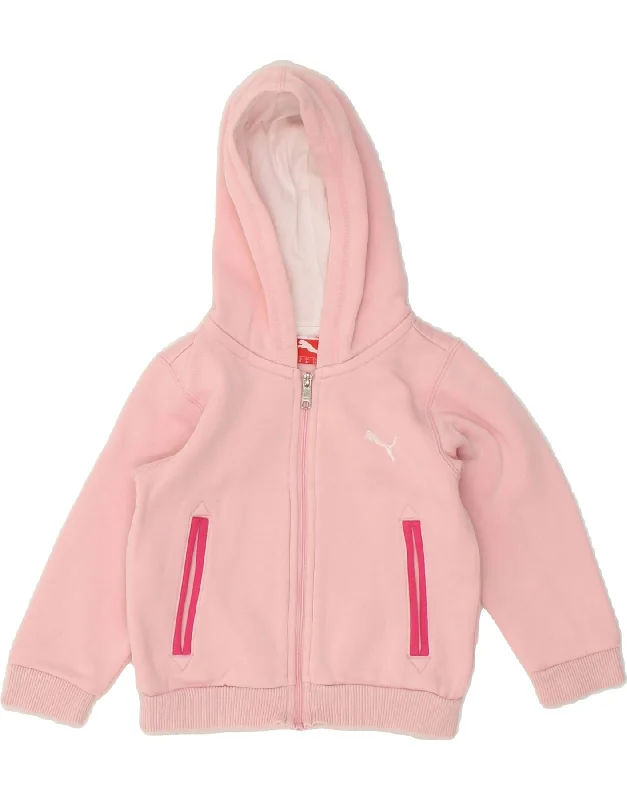 PUMA Baby Girls Zip Hoodie Sweater 12-18 Months Pink Cotton