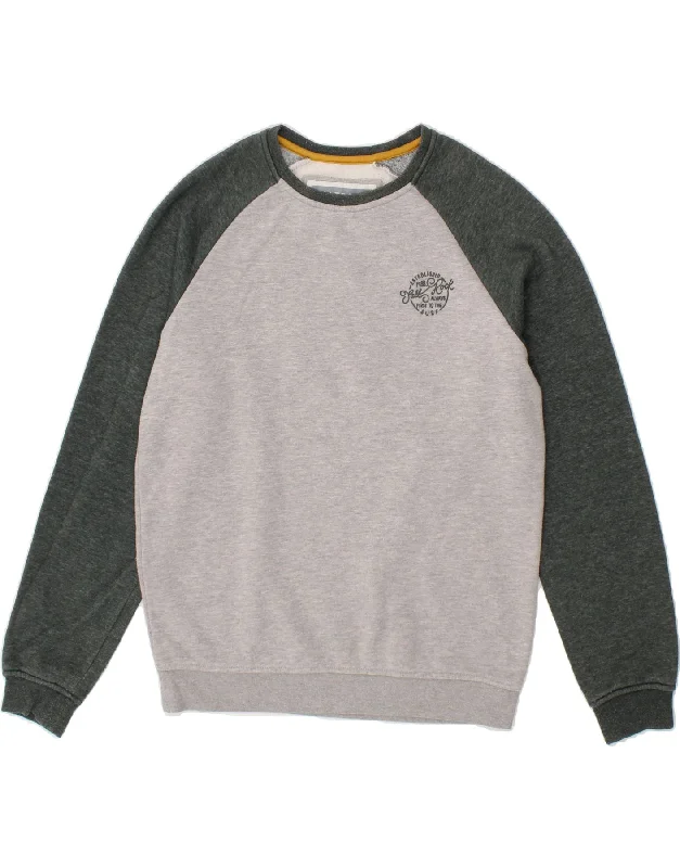 SALTROCK Mens Sweatshirt Jumper Small Grey Colourblock Cotton