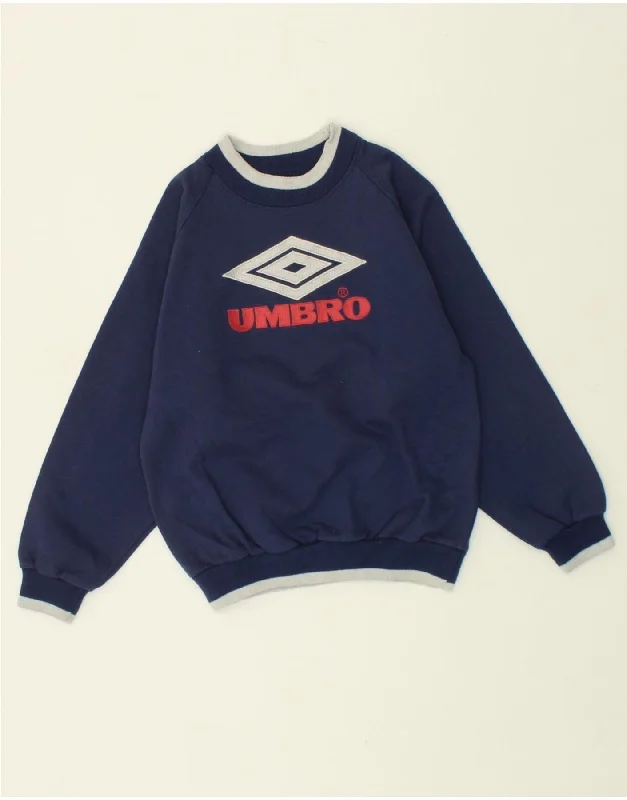 UMBRO Boys Graphic Sweatshirt Jumper 10-11 Years Navy Blue Cotton