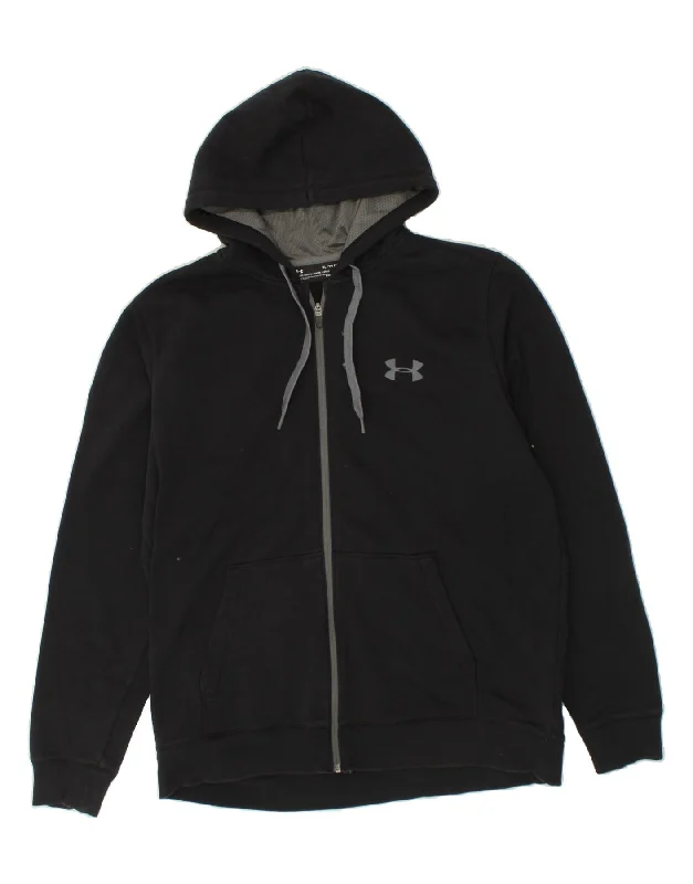 UNDER ARMOUR Mens Cold Gear Zip Hoodie Sweater XL Black Cotton