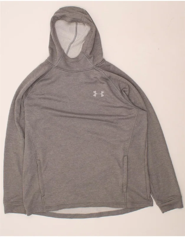 UNDER ARMOUR Mens Hoodie Jumper XL Grey Polyester