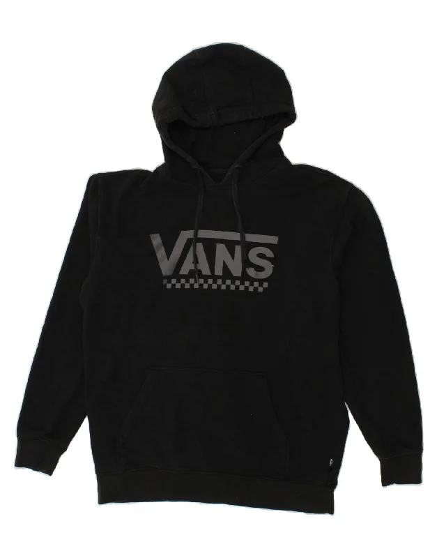 VANS Mens Graphic Hoodie Jumper Large Black Cotton