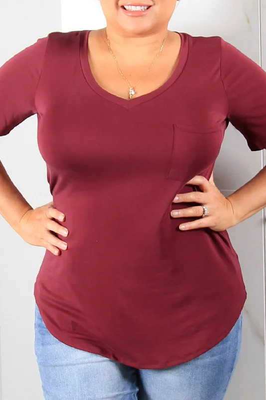 Hart V-Neck Modal Tee | Burgundy