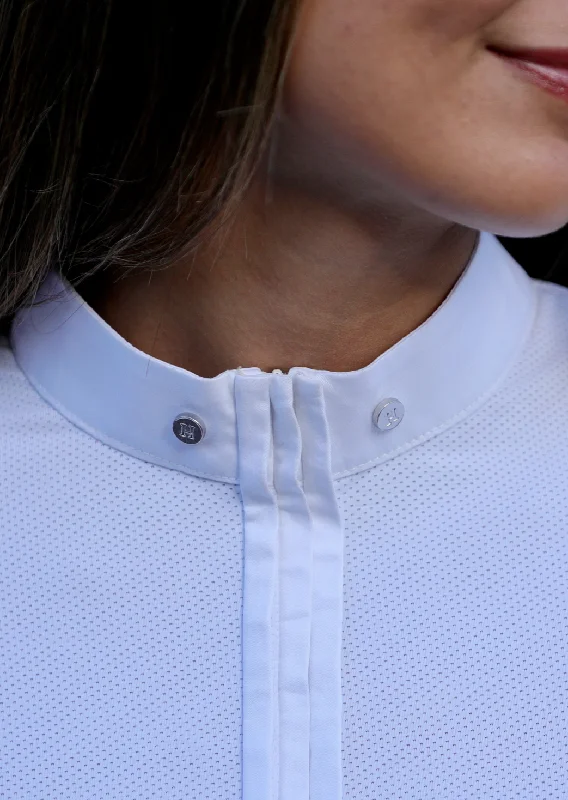 Paola - Womens Competion Shirt in White Long Sleeve