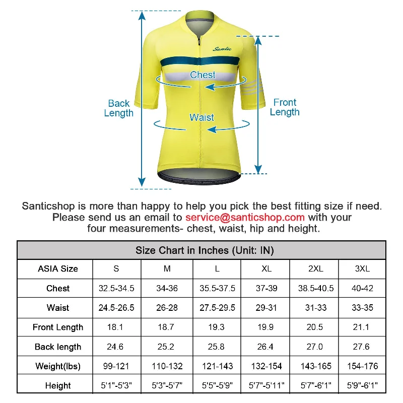 Santic Pali Yellow Women’s Cycling Jersey Short Sleeve