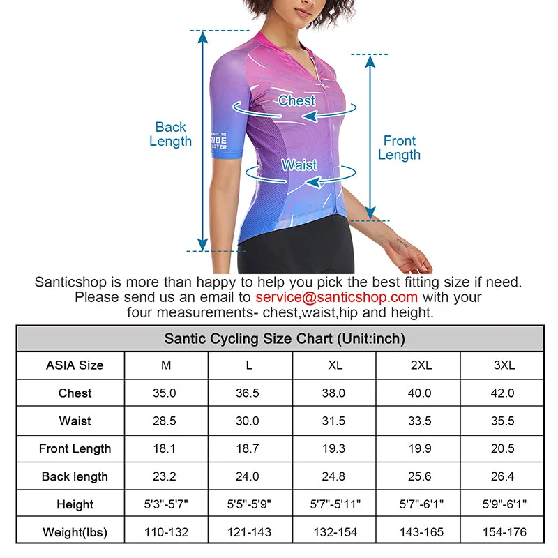 Santic Sight Fan  Womens Cycling Jersey Short Sleeves Purple