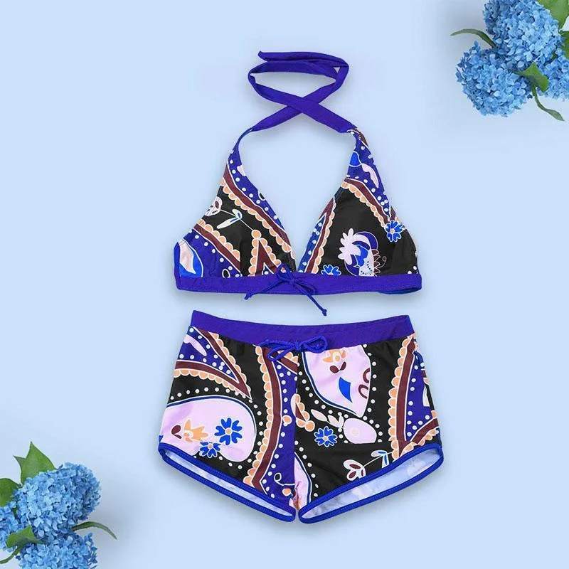 Libiyi-2020 New Sexy Split Boxer Print High Waisted Bikini Double strap bikini, Chic, Sexy, Comfortable