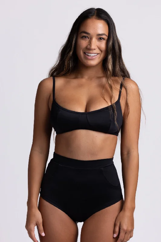 Kaia Bikini Bottom - Black Strapless bikini, Sexy, Comfortable, Sunbathing