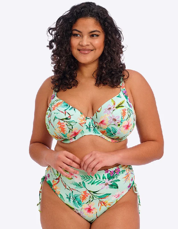 Elomi Sunshine Cove Plunge Bikini Top Aqua Print High-waist bikini, Retro style, Trendy, Comfortable