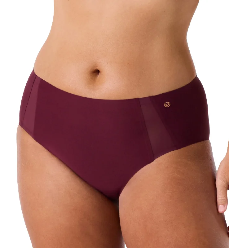 Evelyn & Bobbie Mesh High-Waisted Retro Bikini Panty (1870) - Berry Mesh Bikini with tassels, Fun design, Beachwear, Trendy