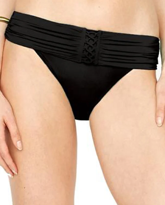 Gottex Landscape Black Lace Up Medium Rise Bikini Bottom Bandeau bikini set, Strapless, Sexy, Comfortable