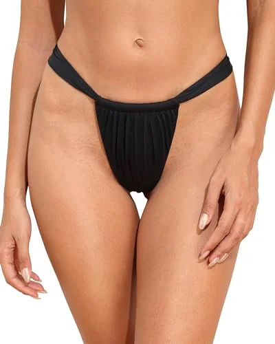 Low Rise Ruched Brazilian Bikini Bottom Wide strap bikini, Comfortable, Stylish, Sexy