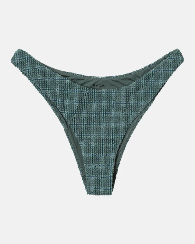 Prepped Medium French Bikini Bottom - Jade Bikini with floral accents, Feminine, Elegant, Stylish
