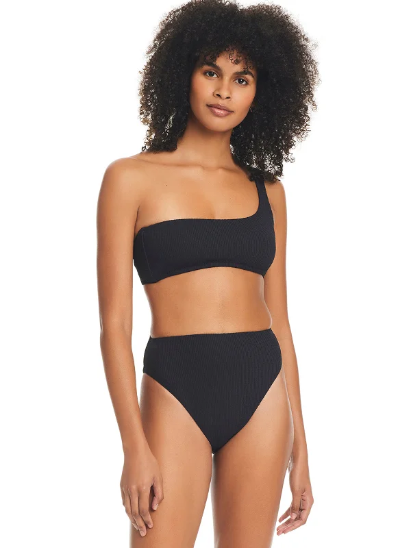 Sandbar Solids High Rise Bikini Bottom Black Mesh panel bikini, Sexy, Fashionable, Comfortable