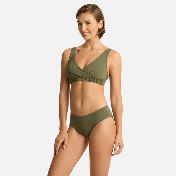 Sea Level Mid Bikini Pant - Khaki Low-rise thong bikini, Sexy, Comfortable, Trendy