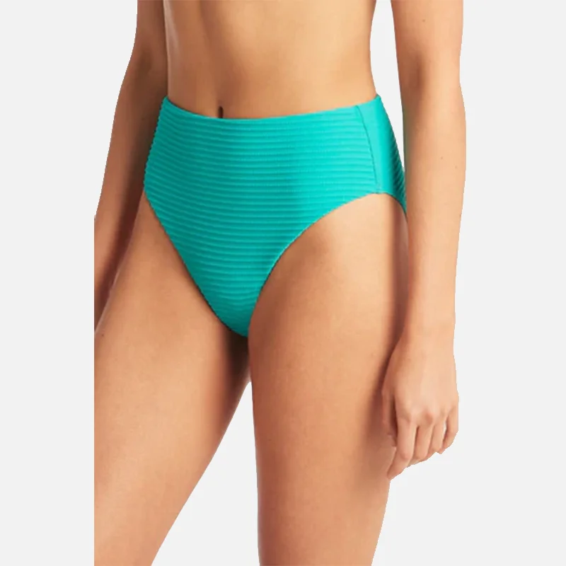 Sea Level Spinmaker Retro High Waist Bikini Pant - Aqua Mesh bikini, Sexy, Fashion-forward, Trendy