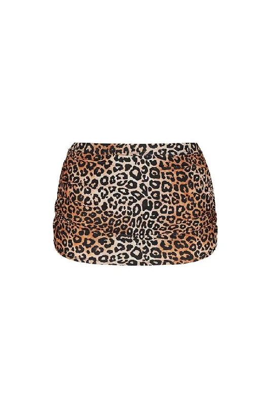 Leopard Sustainable Retro Skirted Bikini Bottoms Pleated bikini, Trendy, Sexy, Comfortable