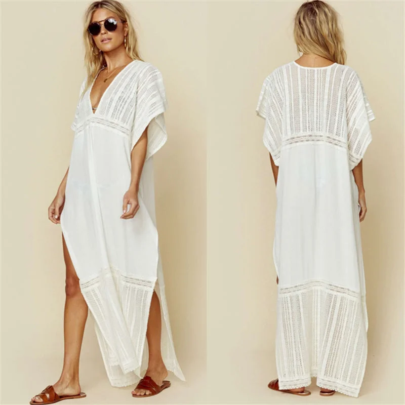 White Summer Holiday Bikini Cover Up Dresses High-neck bikini top, Sexy, Trendy, Fashionable