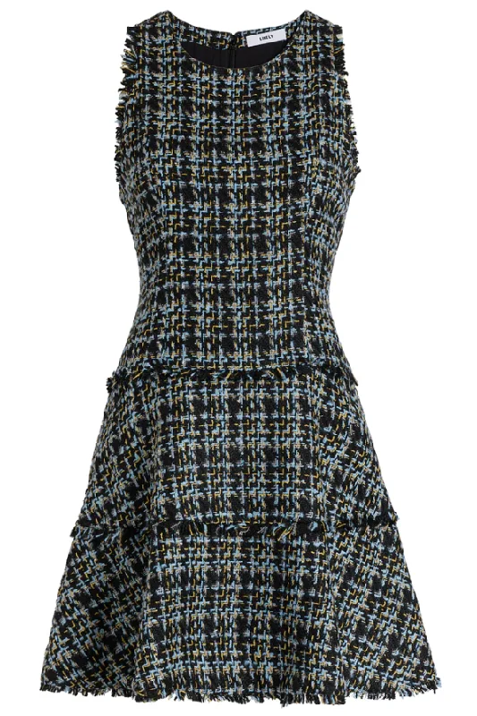 Black/Blue multi Tweed Jewel dress