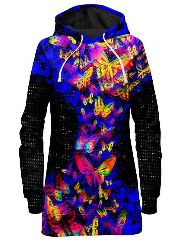 Butterfly Glitch Hoodie Dress