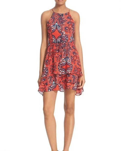 "Dax" Paisley Print Silk Dress