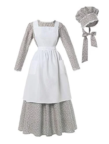 Dress Womens American Historical Clothing Modest Prairie Colonial Dress