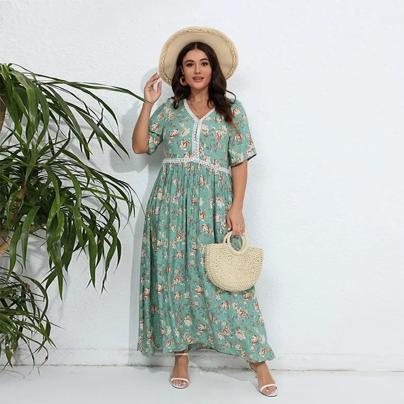 French style western-style oversized dress with cotton  cotton  silk  lace