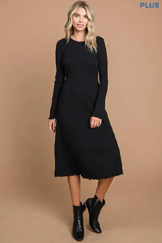 Lacey Dress in Black- Plus (1X-3X)