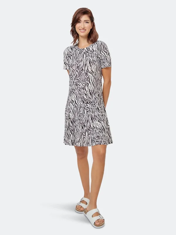 Leota Women's Serenity Zebra Print Dress Black Size Medium