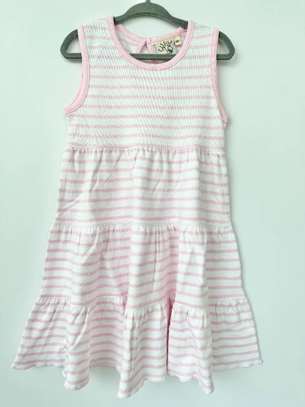 Luigi - Tiered Tank Dress - Pink/White Stripe