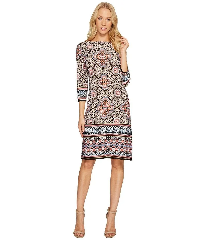 Maggy London - Quarter Sleeve Printed Sheath Dress T2715MNRSC