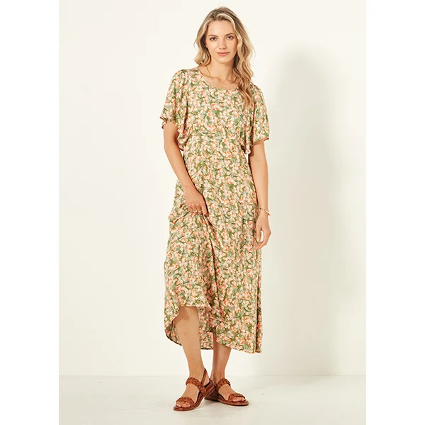 Mavis Dress Green Tulips
