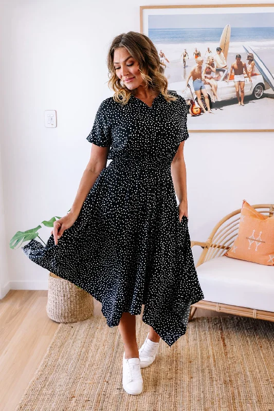 Cameron Dress in Black & White