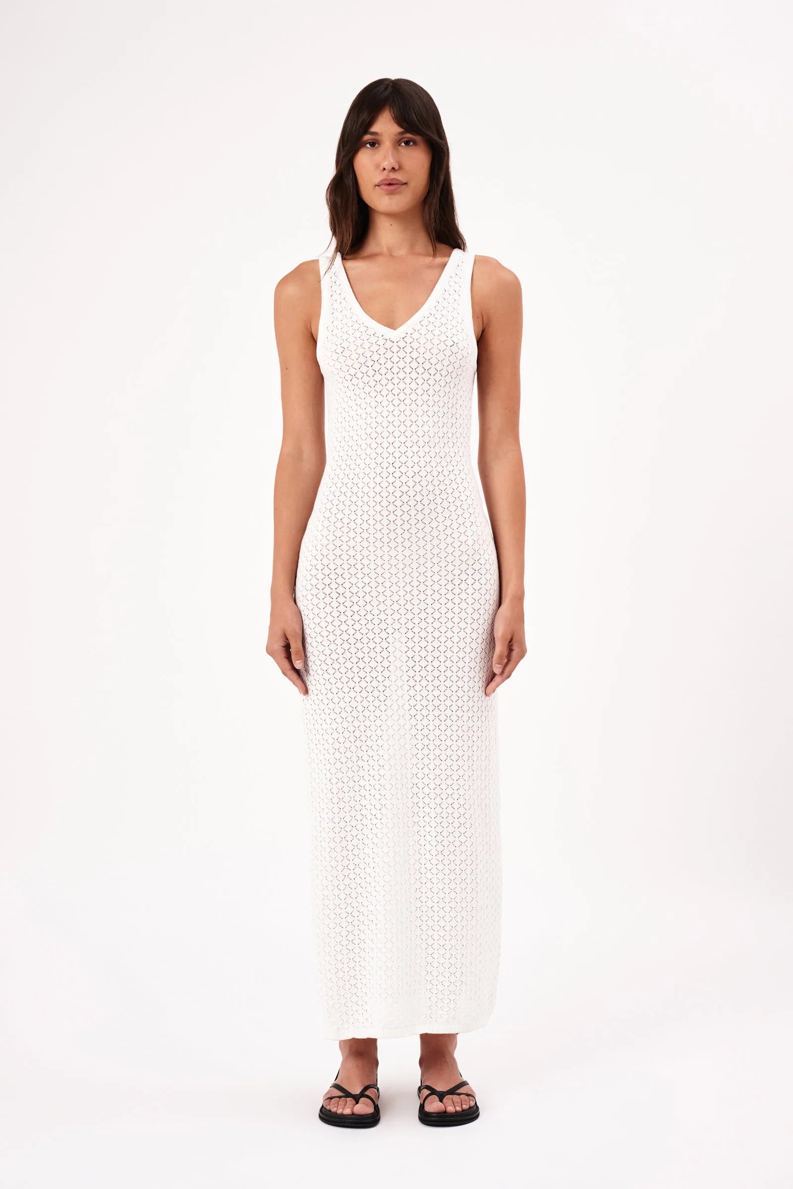 Rolla's Eliza Knit Diamond Dress-White