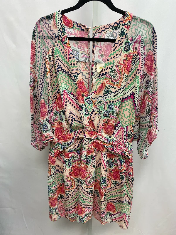 Size 12 maeve Cream/Pink 3/4 Sleeve Dress