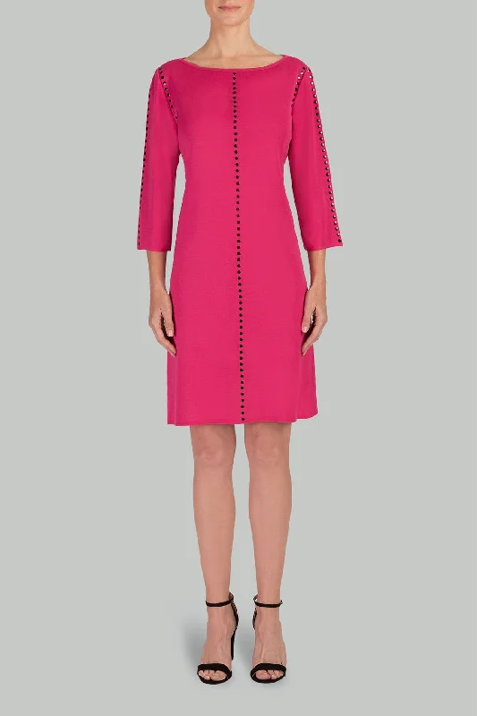 Studded-Trim Dahlia Dress