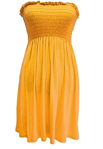 Women's Sheering Boobtube Bandeau Strapless Plain Tops Ladies Summer Beach Dress Casual Wear Size 8-22