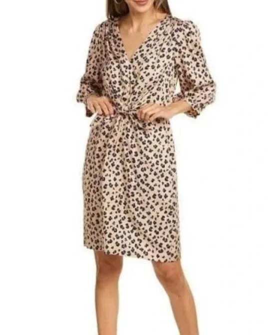 Cheetah  Print Tie-Front Dress