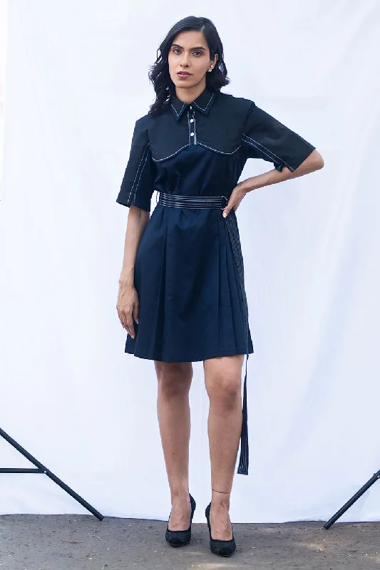 Navy Blue Flap Dress
