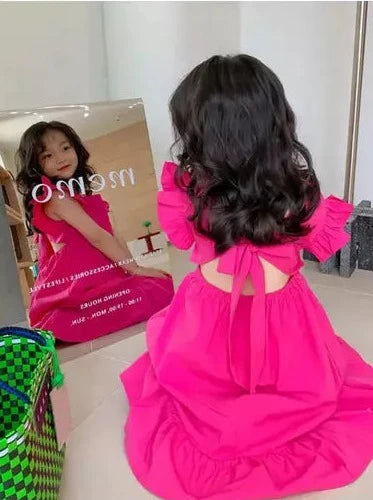 Hot Pink Back cut out dress