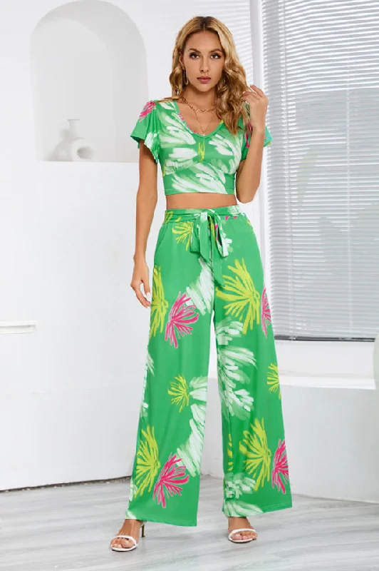 Boho Loose Wide Leg Jumpsuit Set Structured jumpsuit, Sleek, Professional, Elegant