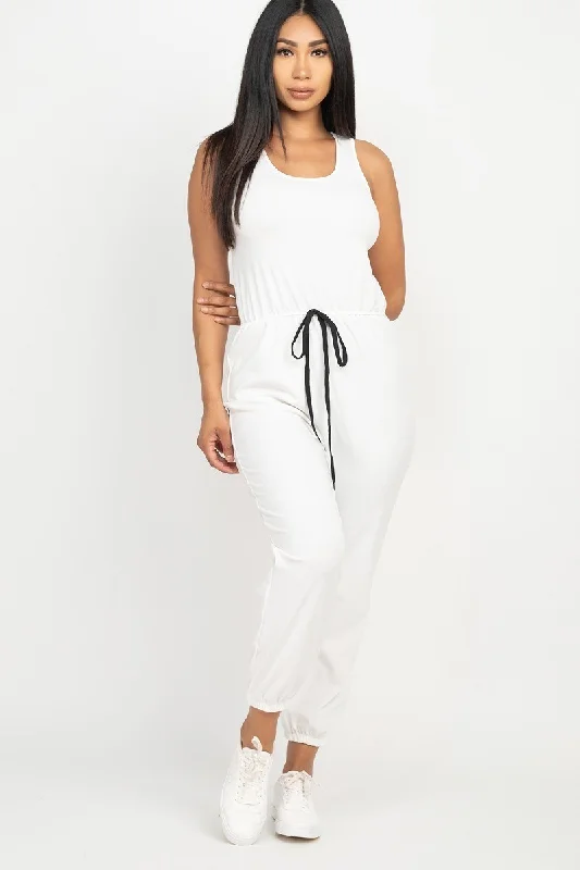Elasticized Waist Jogger Jumpsuit High waist jumpsuit, Slim fit, Chic, Comfortable