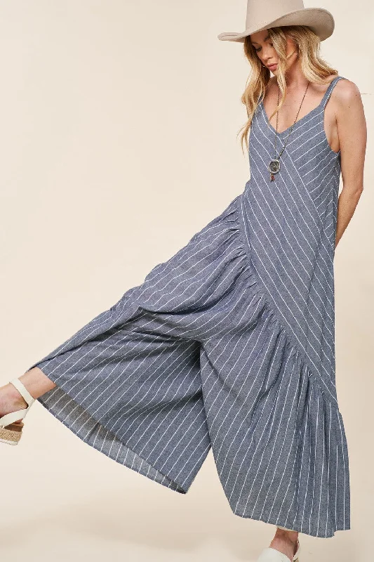 Denim Relaxed Wide-Leg Jumpsuit Blue jumpsuit, Stylish, Fashionable, Chic