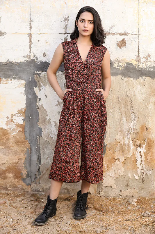 Free n Easy Self Pattern Jumpsuit Printed floral jumpsuit, Summer, Relaxed fit, Comfortable