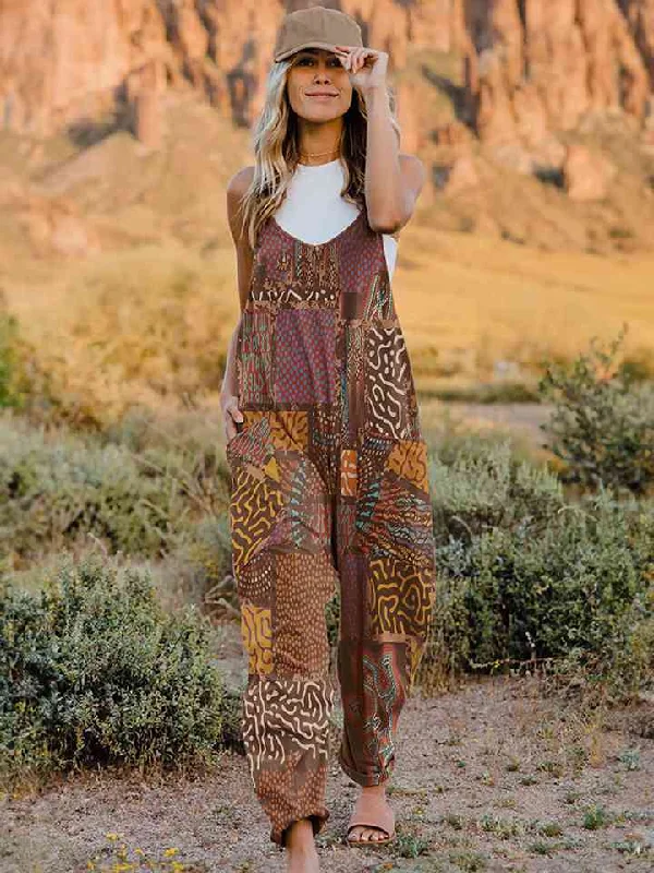 Printed V-Neck Sleeveless Jumpsuit Strapless jumpsuit, Sexy, Summer, Party wear