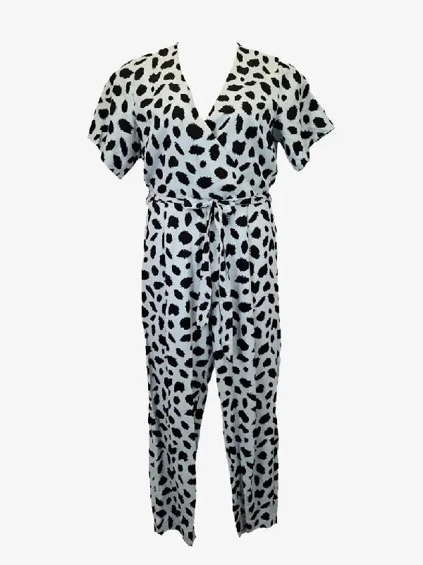 Gorman Plunge V Neck Soft Blue Jumpsuit Size 10 Satin jumpsuit, Luxurious fabric, Glamorous, Evening wear
