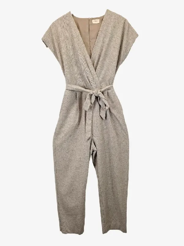 Gorman Soft Wool V Neck Jumpsuit Size 12 Wide-leg denim jumpsuit, Casual chic, Trendy, Comfortable